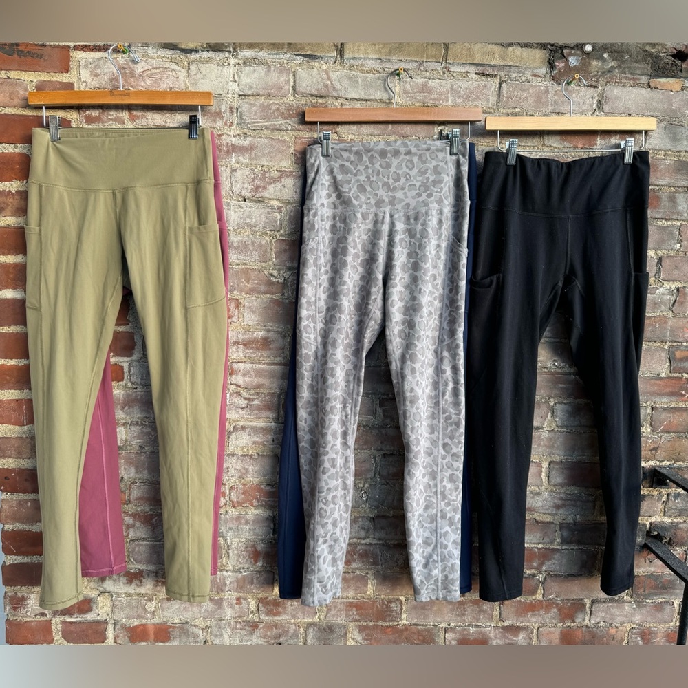 FIVE (5) PAIRS OF YOGA PANTS | FITNESS PANTS | FULL LENGTH | WITH SIDE POCKETS